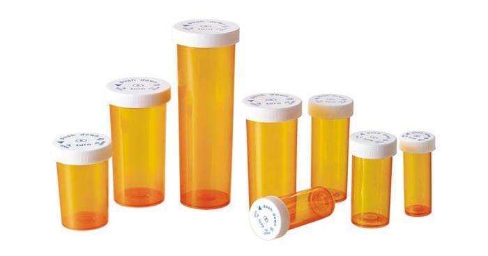 Plastic Amber Rx Vials with Non-Lock Snap Cap